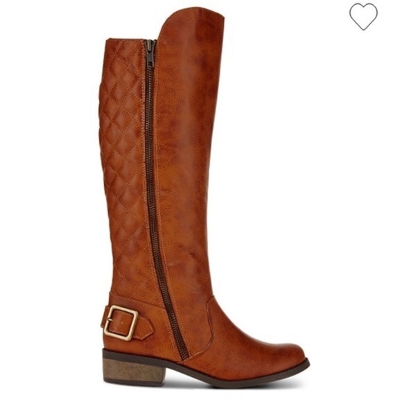 Arizona Jean Company Shoes - Quilted Knee Boots in Cognac Size 11